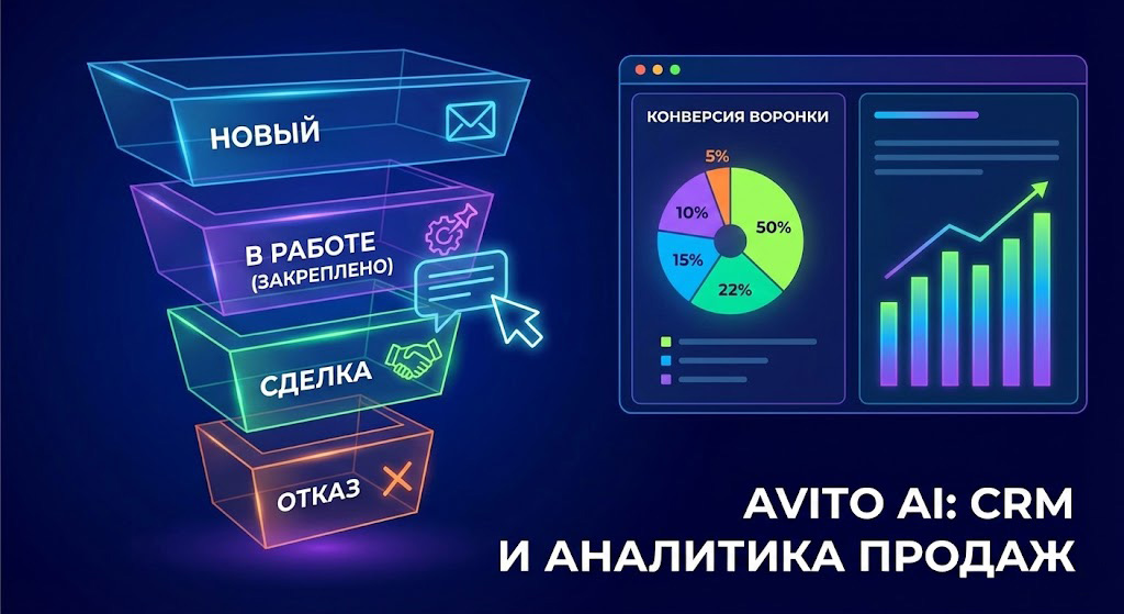 CRM для Авито: статусы, воронка и аналитика 2026